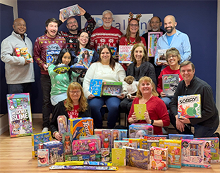 Holiday party to end the toy drive